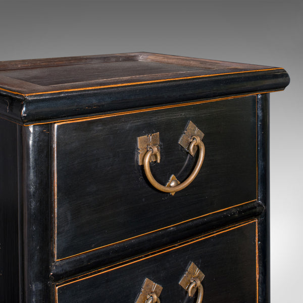 Tall Vintage Chest of Drawers, Chinese, Ebonised Elm, Storage, Tallboy, C.1980