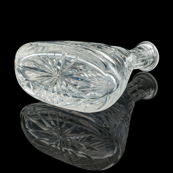 Vintage Sherry Decanter, English, Cut Crystal Glass, Spirit Vessel, Wine, C.1970