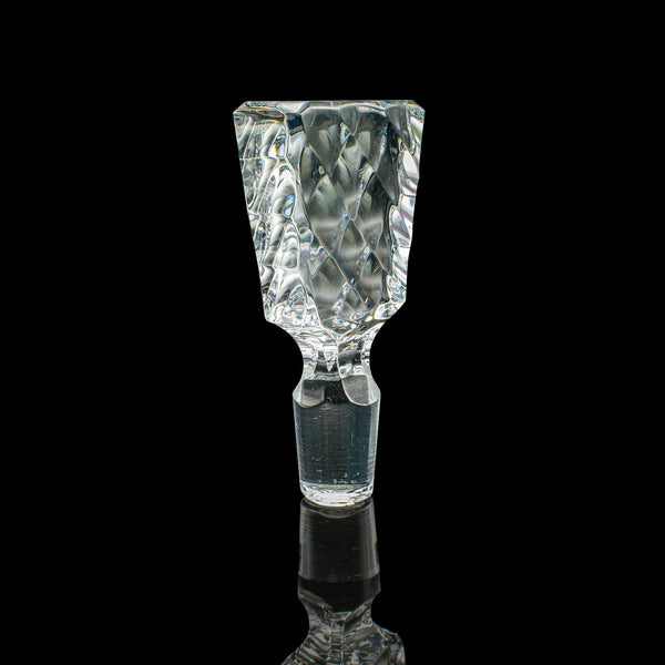 Vintage Sherry Decanter, English, Cut Crystal Glass, Spirit Vessel, Wine, C.1970