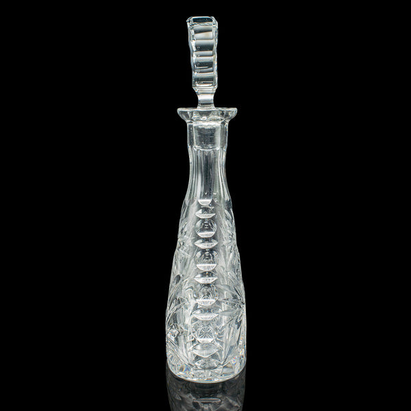 Vintage Sherry Decanter, English, Cut Crystal Glass, Spirit Vessel, Wine, C.1970