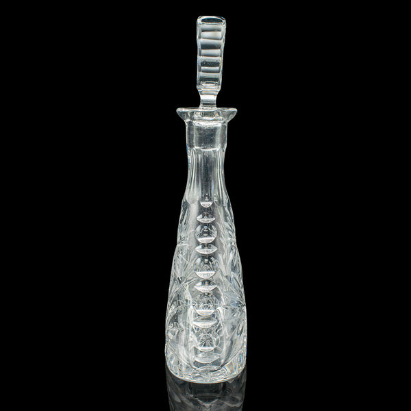 Vintage Sherry Decanter, English, Cut Crystal Glass, Spirit Vessel, Wine, C.1970