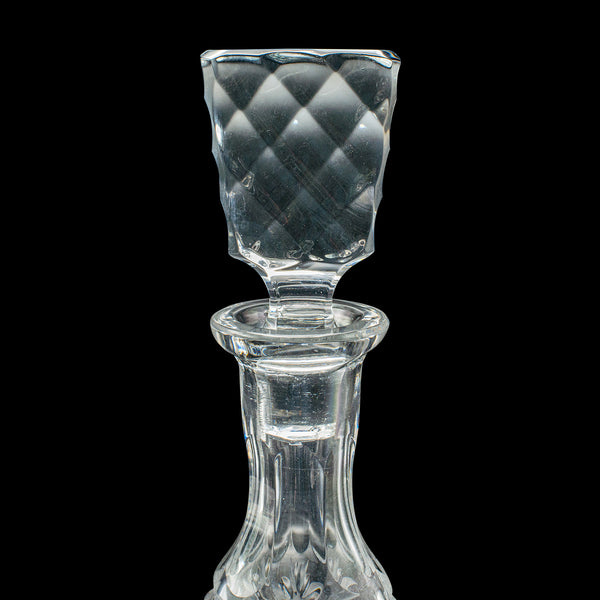 Vintage Sherry Decanter, English, Cut Crystal Glass, Spirit Vessel, Wine, C.1970