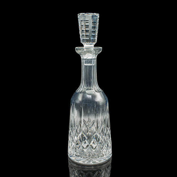 Vintage Claret Decanter, English, Cut Crystal Glass, Spirit Vessel, Circa 1970