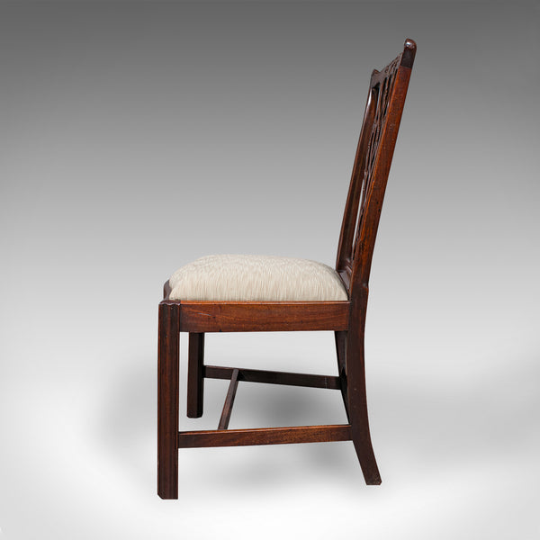 4 Antique Dining Room Chairs, English, Seat, After Chippendale, Georgian, C.1800