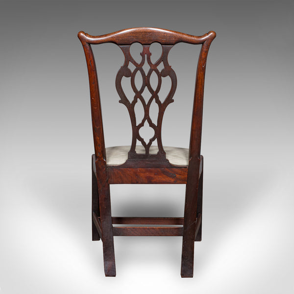 4 Antique Dining Room Chairs, English, Seat, After Chippendale, Georgian, C.1800