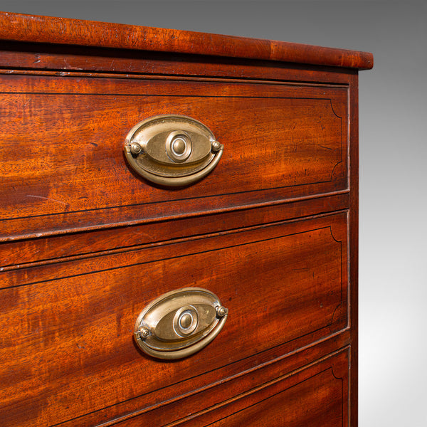 Antique Bow Front Tallboy, English, Chest of Drawers, Bedroom, Georgian, C.1780