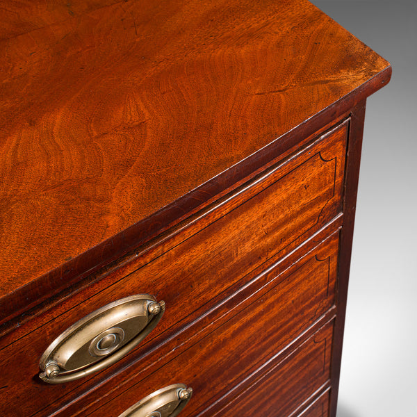 Antique Bow Front Tallboy, English, Chest of Drawers, Bedroom, Georgian, C.1780