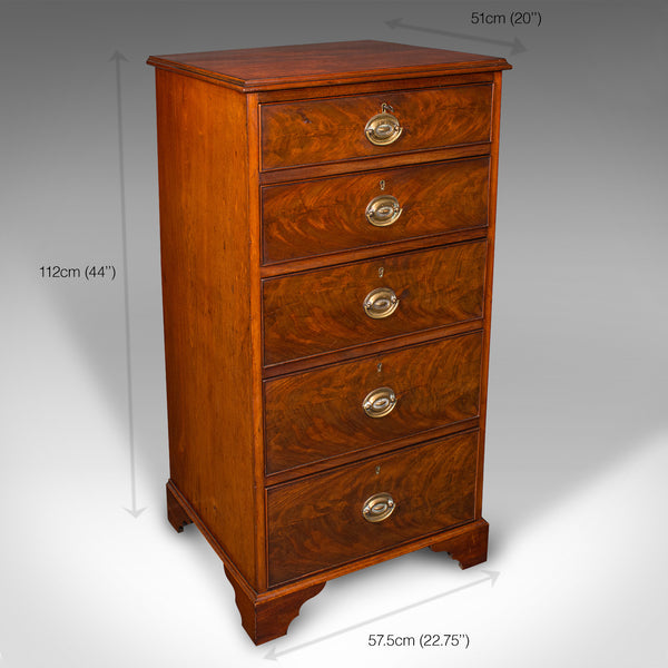 Antique English Tallboy, Chest of Drawers, Victorian Walnut, Flame, Circa 1850