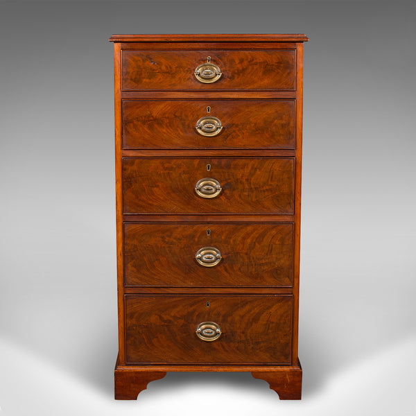 Antique English Tallboy, Chest of Drawers, Victorian Walnut, Flame, Circa 1850