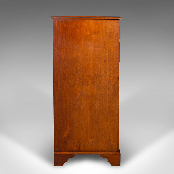 Antique English Tallboy, Chest of Drawers, Victorian Walnut, Flame, Circa 1850