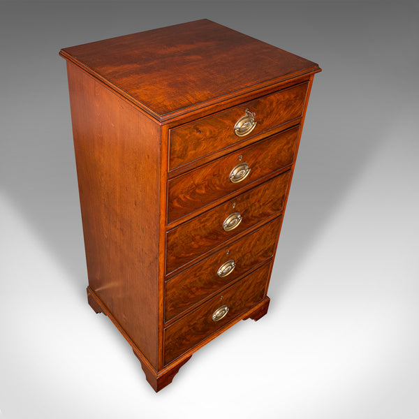 Antique English Tallboy, Chest of Drawers, Victorian Walnut, Flame, Circa 1850