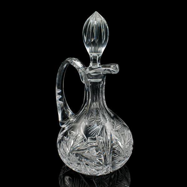 Vintage Crystal Wine Ewer, English, Glass, Claret, Spirit Decanter, Mid Century