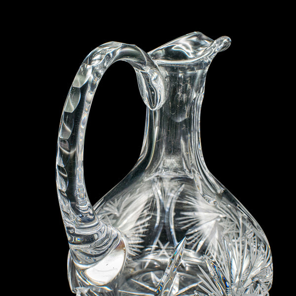 Vintage Crystal Wine Ewer, English, Glass, Claret, Spirit Decanter, Mid Century