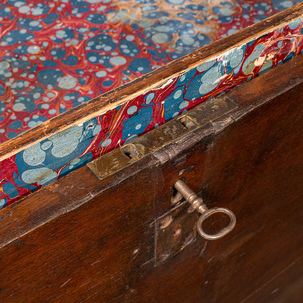 Antique Silver Chest, English, Oak, Iron Bound, Lined Storage Trunk, Georgian