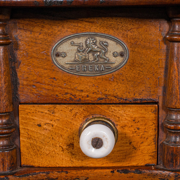 Vintage Manual Coffee Grinder, German, Oak, Rotary Bean Mill, Art Deco, C.1930