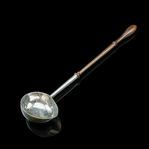 Antique Toddy Ladle, English, Silver, Long Serving Spoon, Hallmarked, Georgian