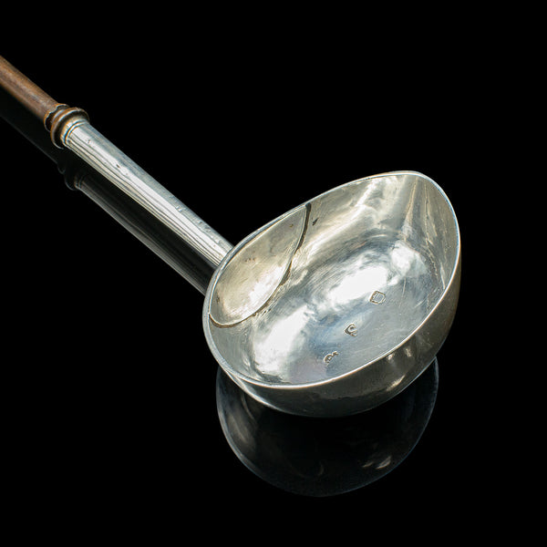 Antique Toddy Ladle, English, Silver, Long Serving Spoon, Hallmarked, Georgian