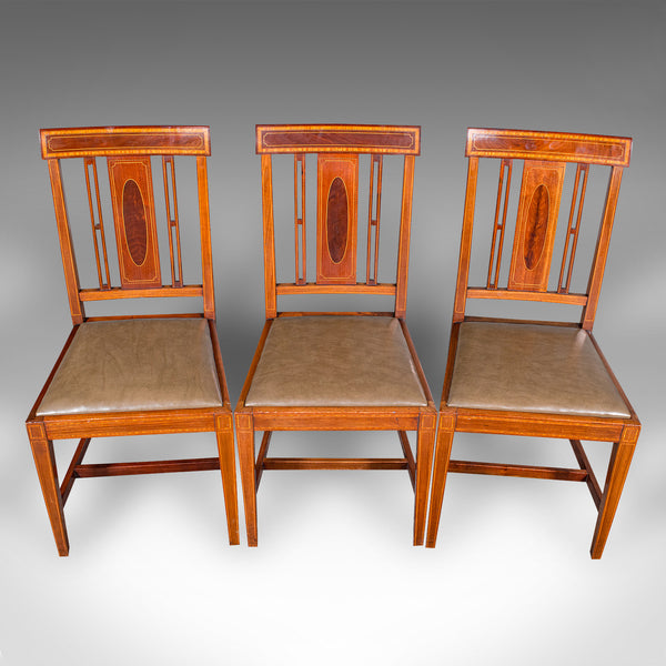 Set Of 6 Antique Dining Room Chairs, English Walnut, Suite, Shoolbred, Edwardian