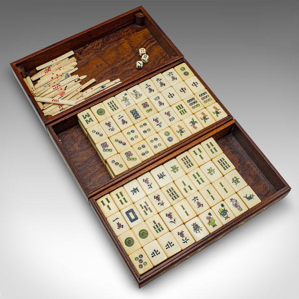 Vintage Mahjong Case, Chinese, Gaming Set, Locking Form, Mid Century, Circa 1950