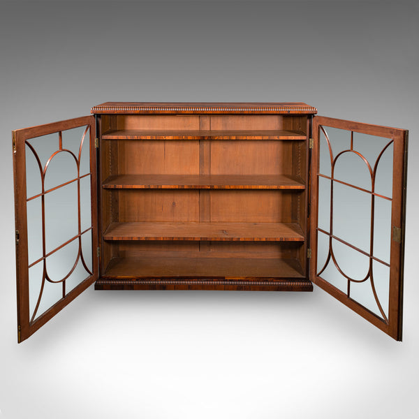 Antique Astragal Glazed Drawing Room Bookcase, English, Display Cabinet, Regency