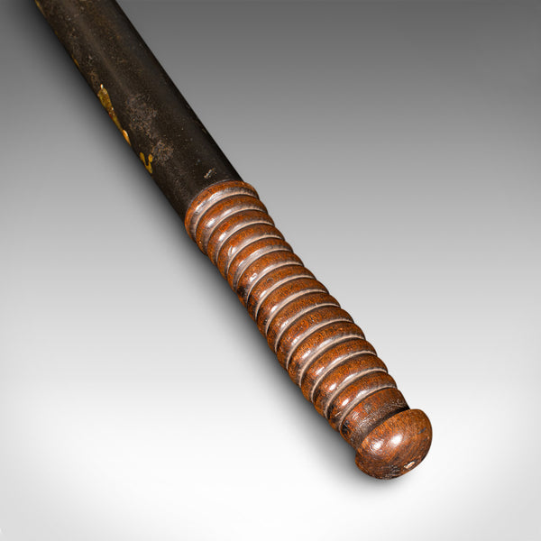 Antique Decorative Truncheon, Scottish, Beech, Edinburgh Police Baton, Victorian