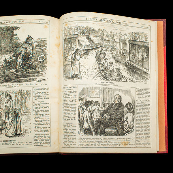 Antique Punch Book, Almanac Compendium, English, Humour, Illustrated, Victorian