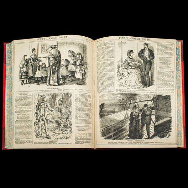 Antique Punch Book, Almanac Compendium, English, Humour, Illustrated, Victorian