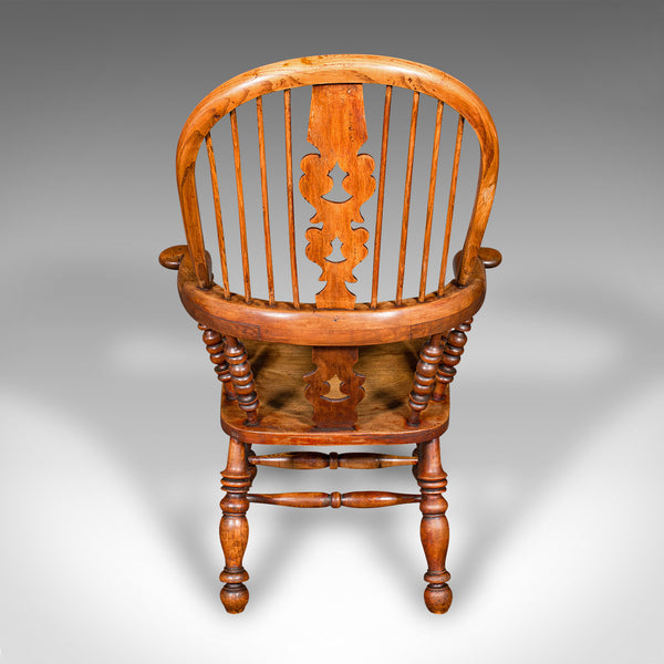 Antique Yorkshire Armchair, English, Elm, Country House, Elbow Seat, Victorian