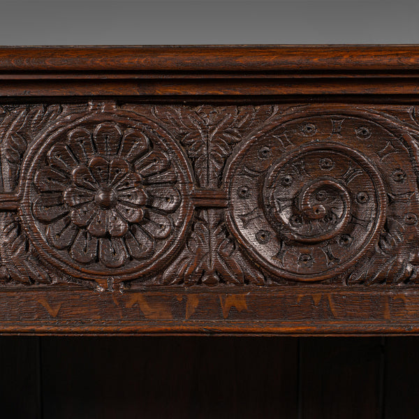 Large Antique Open Bookcase, Scottish Oak, Gothic Revival, Victorian, Circa 1880