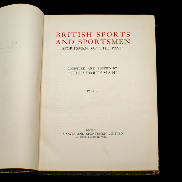 2 Vols Antique Book, British Sports and Sportsmen, English, Sporting Reference