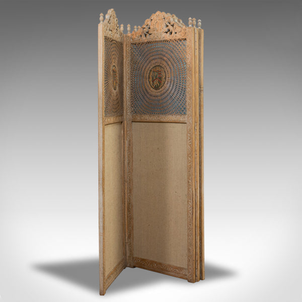 Antique Victorian Screen, English, Limed Oak, Cane, Room Divider, Wall Panel - London Fine Antiques