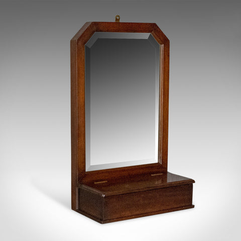 Antique Wall Mirror Valet, English, Hall, Glove Box, Victorian Circa 1890 - London Fine Antiques