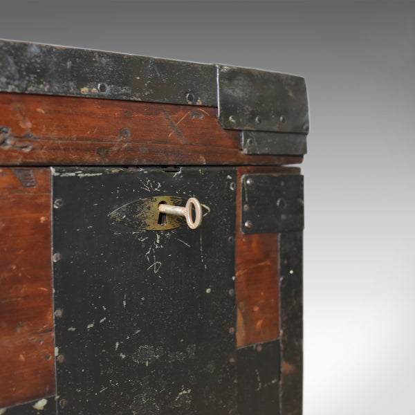 Antique Steamer Trunk, Large, English, Pine, Metal Lined, Chest, Edwardian c1910 - London Fine Antiques