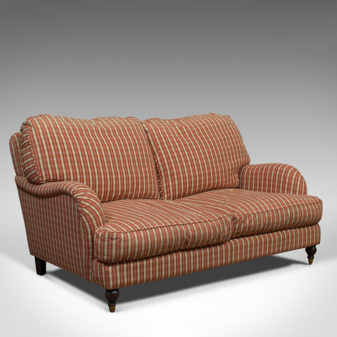 Vintage Howard Style Sofa, English, Textile Cloth, Settee, Mahogany, C.20th - London Fine Antiques