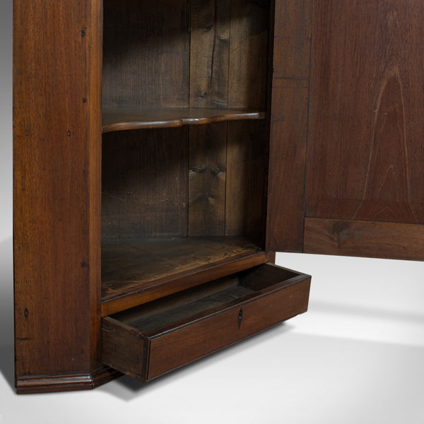 Antique Corner Cabinet, English, Walnut, Mahogany, Wall, Cupboard, Georgian - London Fine Antiques