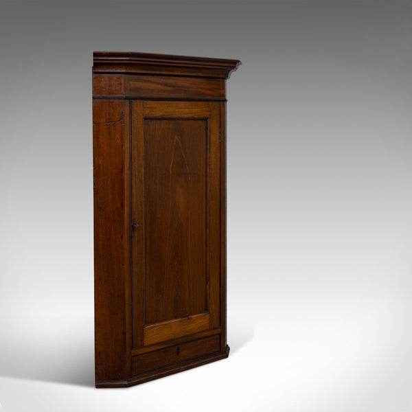 Antique Corner Cabinet, English, Walnut, Mahogany, Wall, Cupboard, Georgian - London Fine Antiques