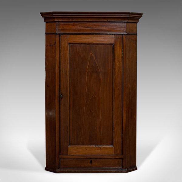 Antique Corner Cabinet, English, Walnut, Mahogany, Wall, Cupboard, Georgian - London Fine Antiques