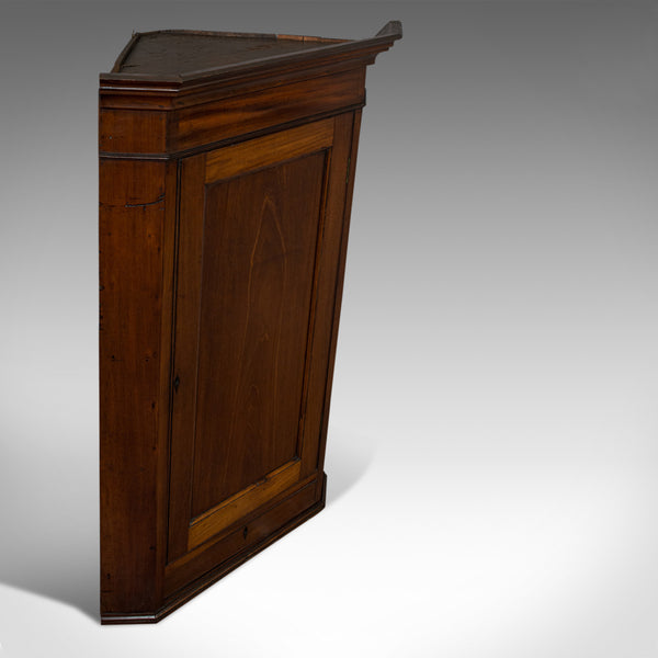 Antique Corner Cabinet, English, Walnut, Mahogany, Wall, Cupboard, Georgian - London Fine Antiques