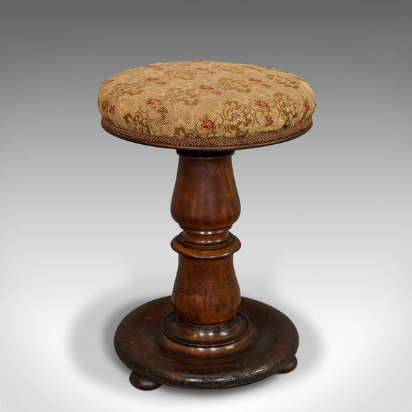 Antique Piano Stool, English, Mahogany, Adjustable, Music Seat, Victorian, 1850 - London Fine Antiques