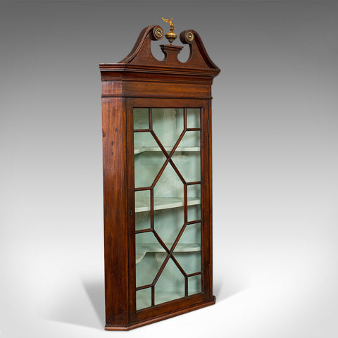 Antique Corner Cabinet, English, Mahogany, Wall, Georgian, Astragal Glaze, 1790 - London Fine Antiques