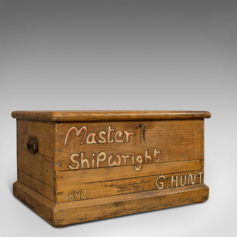 Antique Shipwright's Tool Chest, English, Pine, Merchant's, Trunk, Circa 1870 - London Fine Antiques