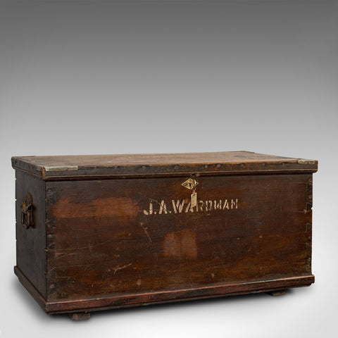 Antique Officer's Chest, English, Mahogany, Travelling Trunk, 19th Century - London Fine Antiques