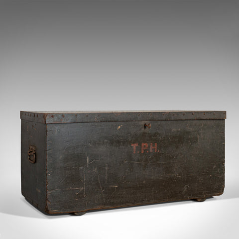 Antique Joiner's Chest, English, Pine, Craftsman's Trunk, Victorian, Circa 1850