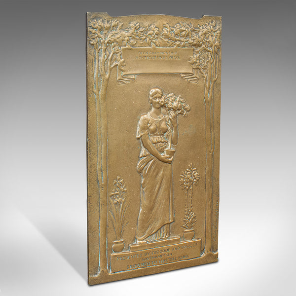 Antique Horticultural Prize Plaque, Bronze, Hamo Thornycroft, Toogood, 1920