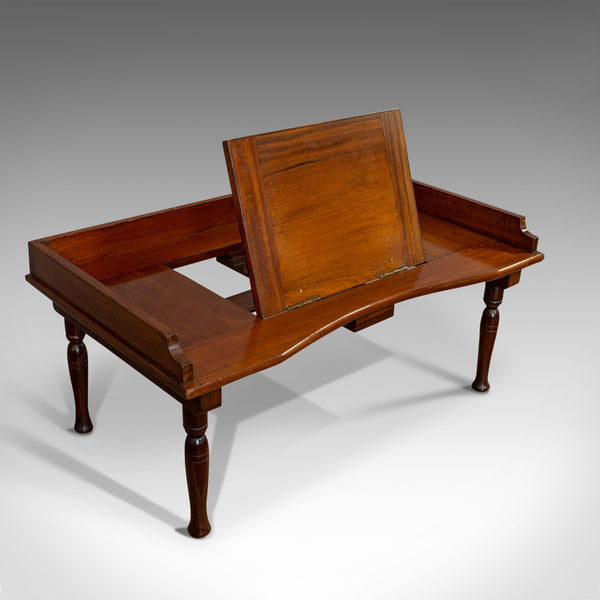 Antique Tray Table, Mahogany, Folding, Reading, Book Rest, Victorian, Circa 1870