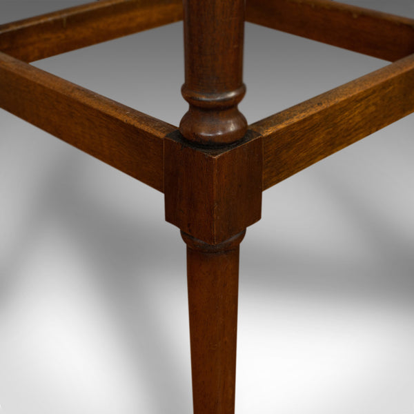 Tall Vintage Stool, English, Leather, Mahogany, Bar, Breakfast, Seat, Circa 1980