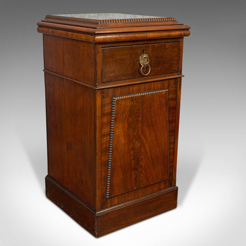 Tall Antique Side Cabinet, English, Mahogany, Bedside, Nightstand, Regency, 1820