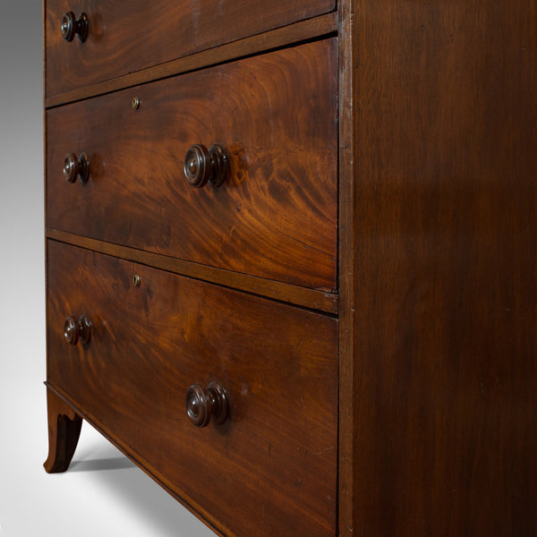 Antique Tallboy, English, Flame Mahogany, Tall Chest of Drawers, Victorian, 1850