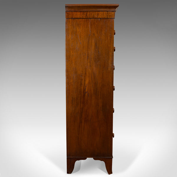 Antique Tallboy, English, Flame Mahogany, Tall Chest of Drawers, Victorian, 1850