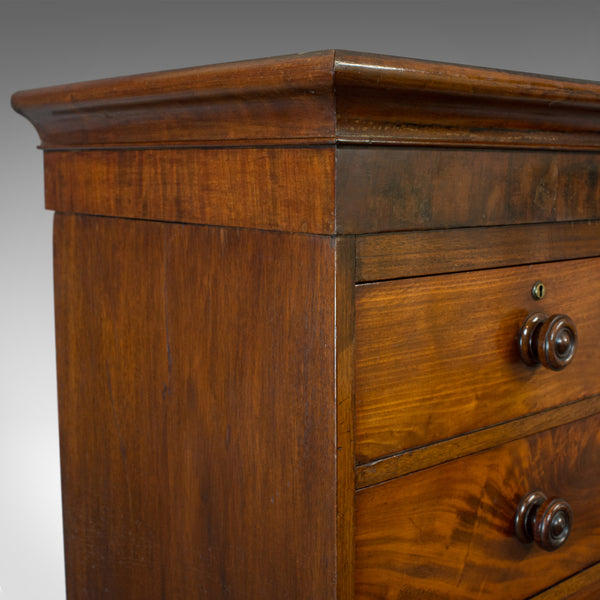 Antique Tallboy, English, Flame Mahogany, Tall Chest of Drawers, Victorian, 1850